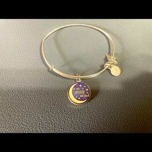 Alex and Ani Adjustable bangle, To the moon charm.